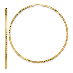 14k Diamond-cut Square Tube Endless Hoop Earrings - 11