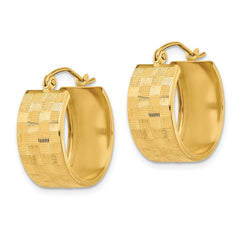14k Diamond-cut Hoop Earrings - 2