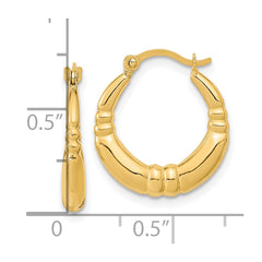 14K Polished Hoop Earrings - 2