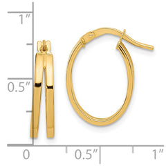 14k Polished Double Hoops