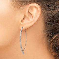14k 1.75mm Square Tube White Gold Wire Threader Earrings