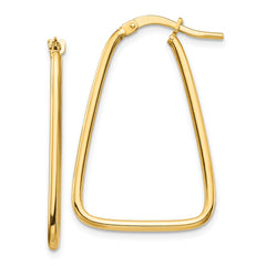 14k 1.5mm Polished Triangle Dangle Hoop Earrings - 2