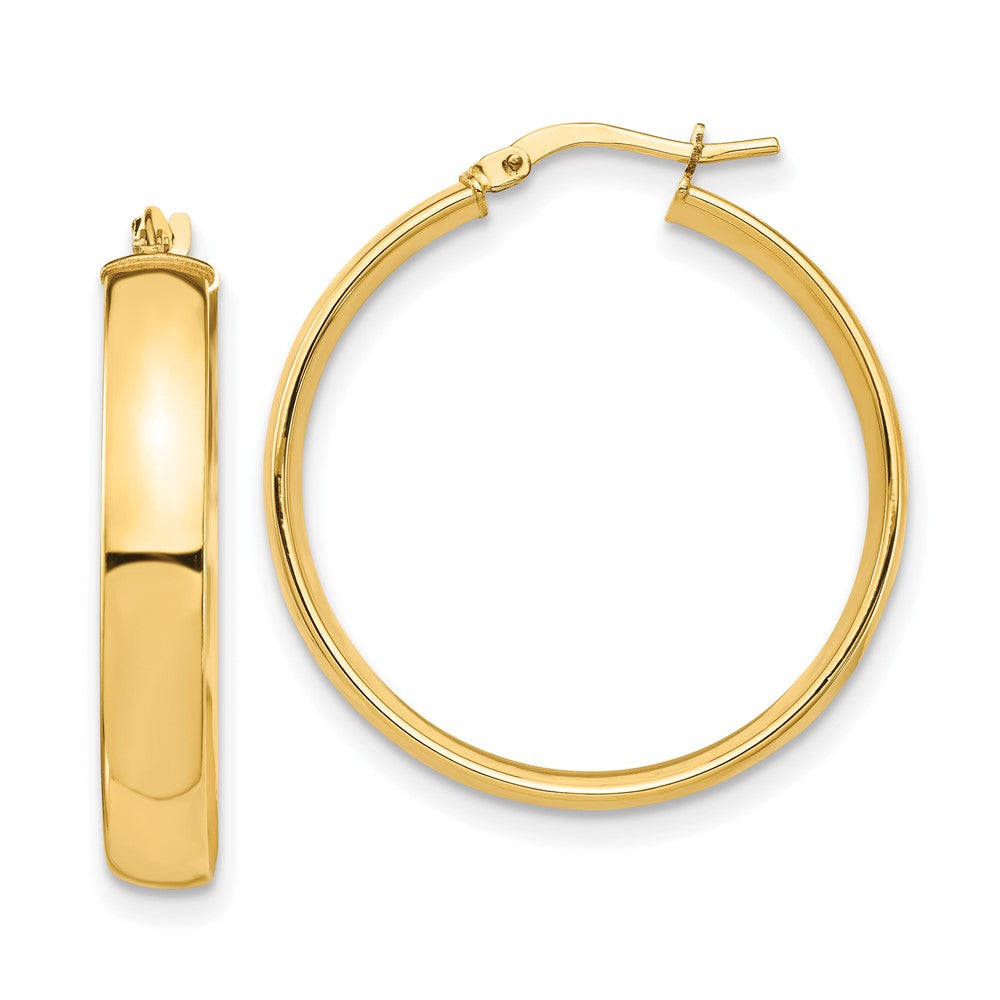 14k High Polished 5mm Hoop Earrings - 2