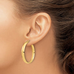 14k High Polished 5mm Hoop Earrings - 3