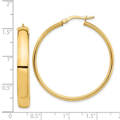14k High Polished 5mm Hoop Earrings - 3