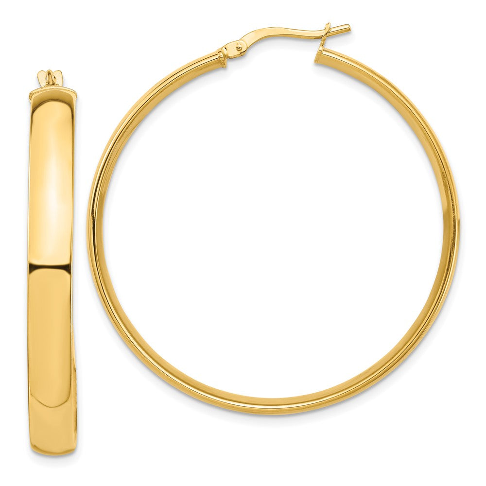 14k High Polished 5mm Hoop Earrings - 4