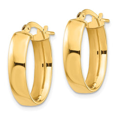 14k High Polished 5mm Oval Hoop Earrings - 4