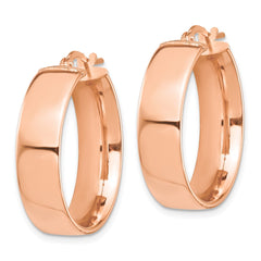 14k Rose Gold High Polished 7mm Hoop Earrings - 3