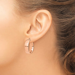 14k Rose Gold High Polished 7mm Hoop Earrings - 3