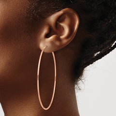 14k Rose Gold 1.5mm Polished Endless Hoop Earrings - 2