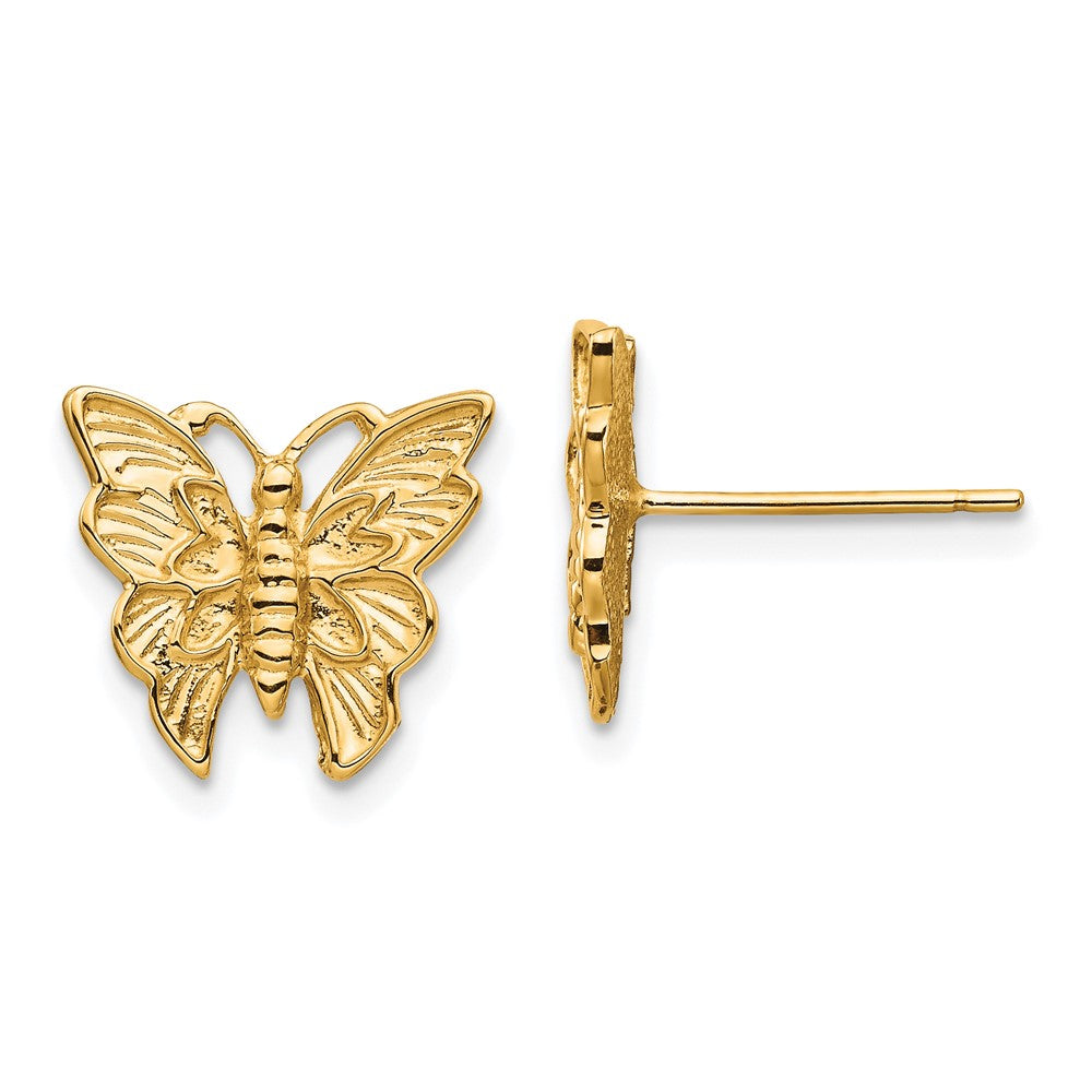 14K Polished Butterfly Post Earrings