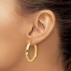 14k Diamond-cut Hoop Earrings - 3