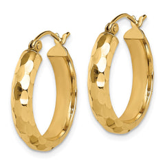14k Diamond-cut Hoop Earrings - 4