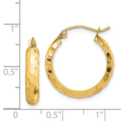 14k Diamond-cut Hoop Earrings - 4