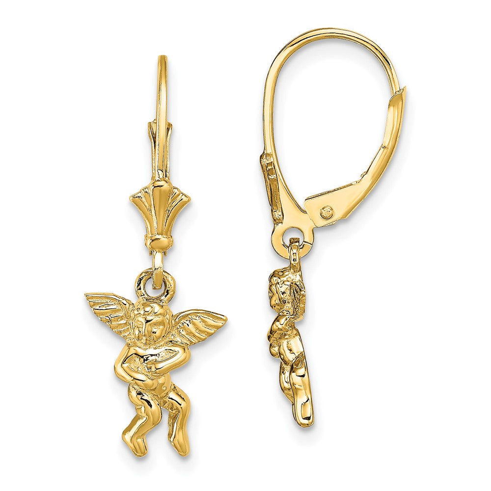 14k Angel Leverback Earrings - 2