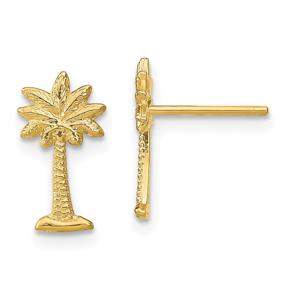 14k Palm Tree Post Earrings - 3