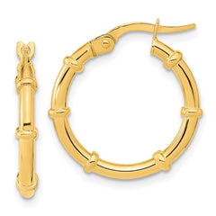 14K Polished and Fancy Hoop Earrings - 3