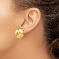 14k Hammered Omega Back Post Earrings - 2
