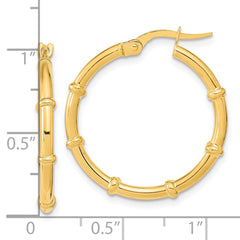 14K Polished and Fancy Hoop Earrings