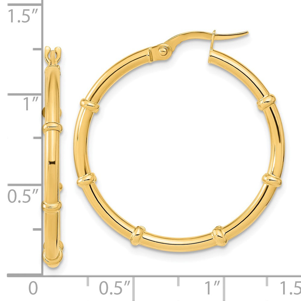 14K Polished and Fancy Hoop Earrings - 2