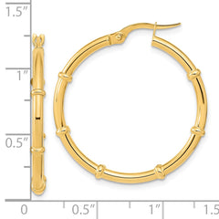14K Polished and Fancy Hoop Earrings - 2