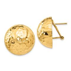 14k Hammered Omega Back Post Earrings - 2