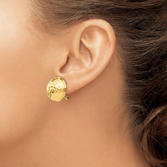 14k Hammered Omega Back Post Earrings - 5
