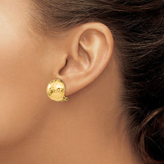 14k Hammered Omega Back Post Earrings - 3