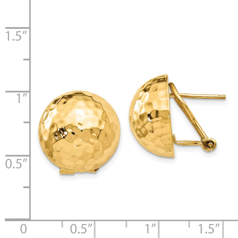 14k Hammered Omega Back Post Earrings - 3