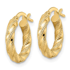 14K Polished Twisted Hoop Earrings - 4