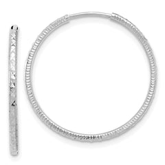 14k White Gold D/C 1.50mm Endless Hoop Earrings - 2