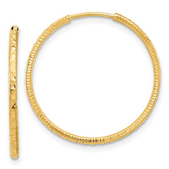 14k D/C 1.50mm Endless Hoop Earrings - 4