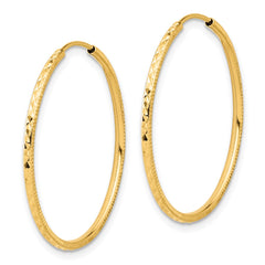 14k D/C 1.50mm Endless Hoop Earrings - 6