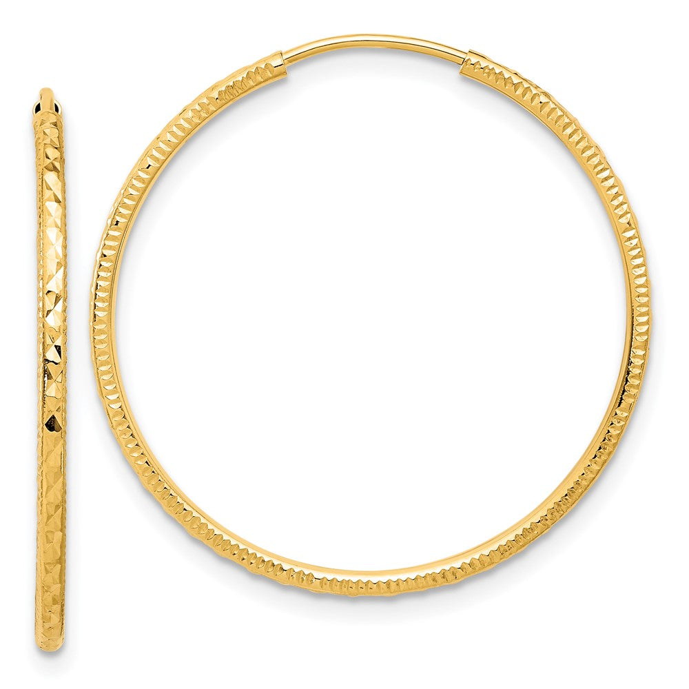 14k D/C 1.50mm Endless Hoop Earrings - 6