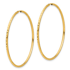 14k D/C 1.50mm Endless Hoop Earrings - 3