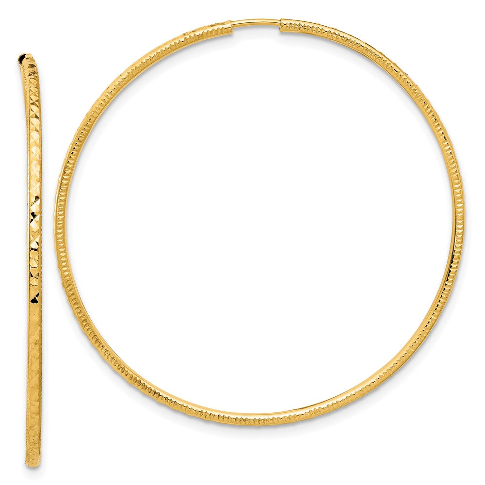 14k D/C 1.50mm Endless Hoop Earrings - 3