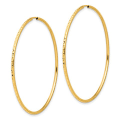 14k D/C 1.50mm Endless Hoop Earrings - 7
