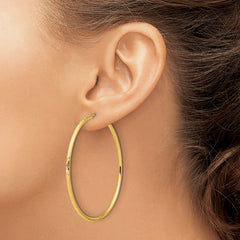 14k Polished and Satin D/C 2.00mm Endless Hoop Earrings - 5