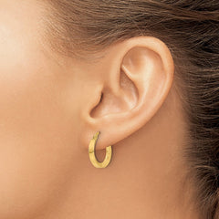 14K Polished and Diamond-cut Hoop Earrings - 3