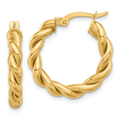 14k Polished Twisted Hoop Earrings