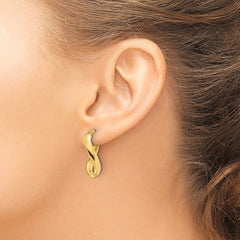 14K Polished Twisted Oval Hoop Earrings - 2