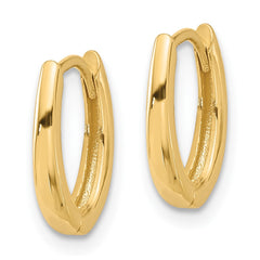 14K Polished Oval Hinged Hoop Earrings - 2