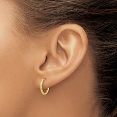 14K Polished Hinged Hoop Earrings - 5