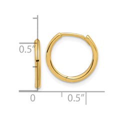 14K Polished Hinged Hoop Earrings - 5