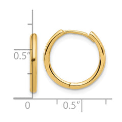 14K Polished Hinged Hoop Earrings - 3