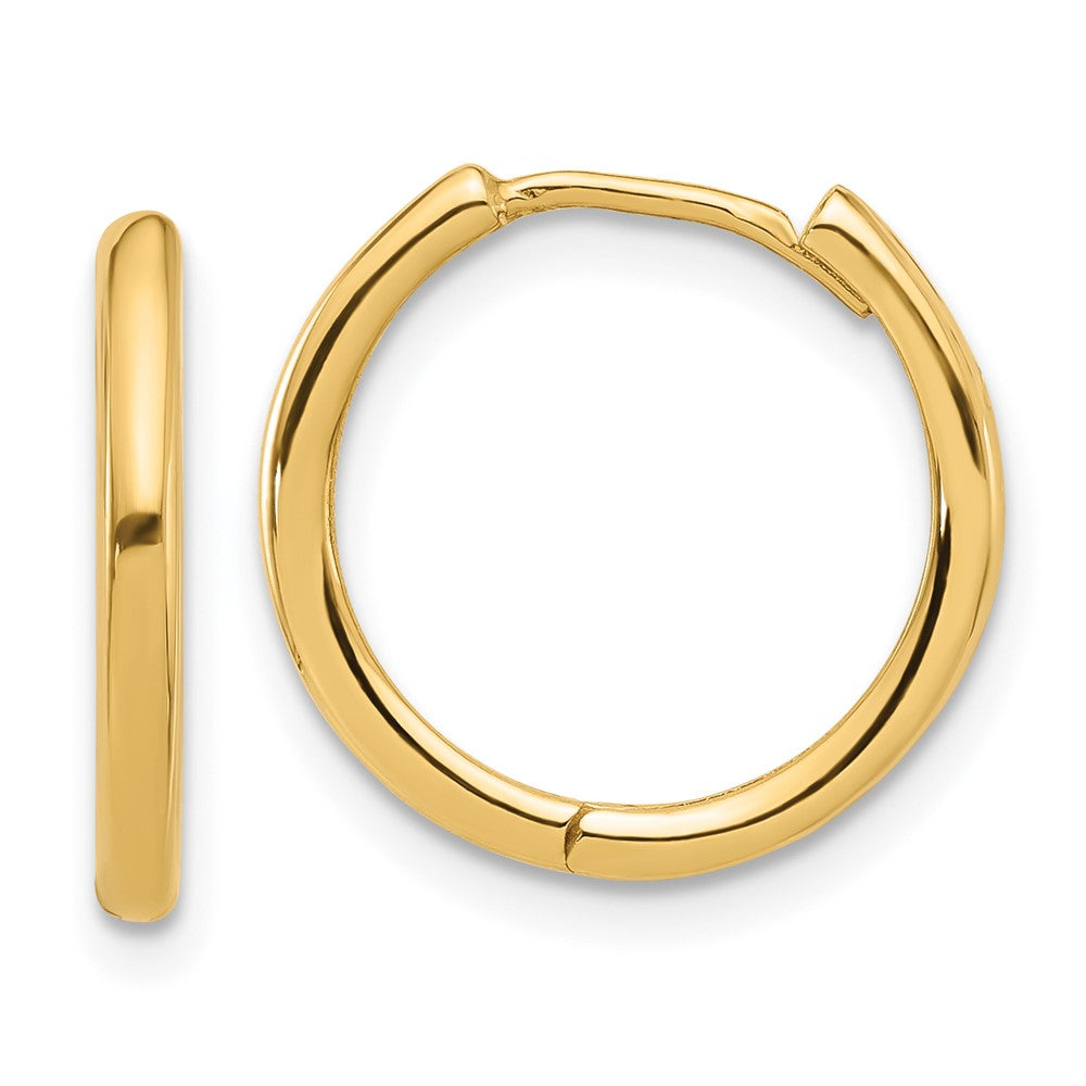 14K Polished Hinged Hoop Earrings - 3