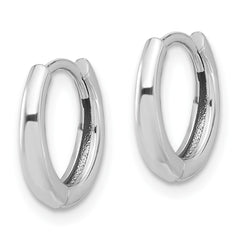 14K White Gold Polished Hinged Hoop Earrings - 3
