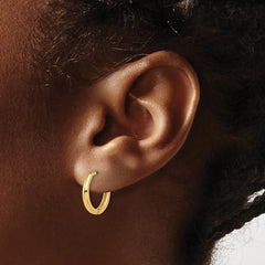 14K Polished Hinged Hoop Earrings - 4