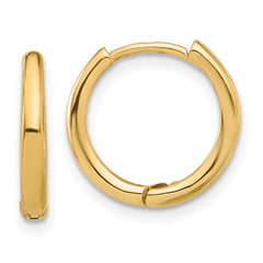 14K Polished Hinged Hoop Earrings - 4