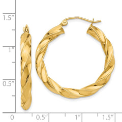 14k Light Twisted Hoop Earrings - 4